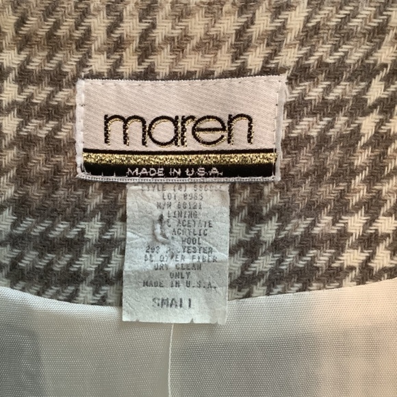 Maren Ladies 2 Piece Skirt Suit Cream/ Tan Blazer Size Small/ Skirt Size 8 - Picture 6 of 7